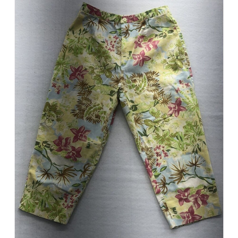 Vintage Wildlife Sportswear Capri Pants Size 12 Tropical Vacationcore Cruise USA